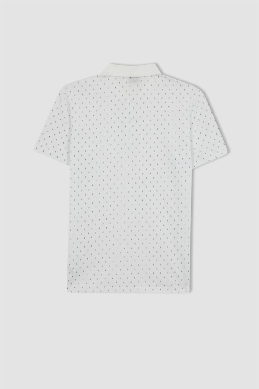 MAN White Slim Fit Pique Short Sleeve Polo T-Shirt