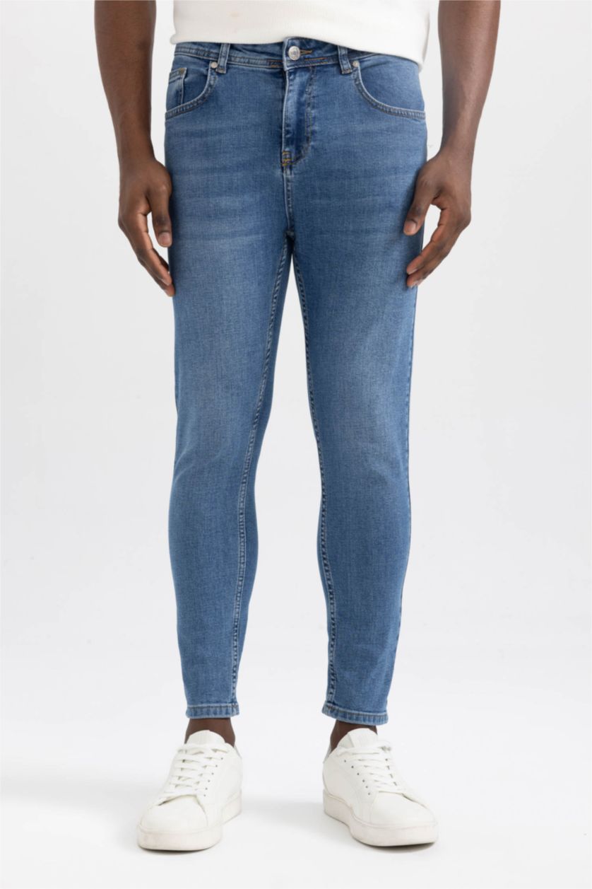 HOMME Bleu Pantalon Jean Coupe Skinny