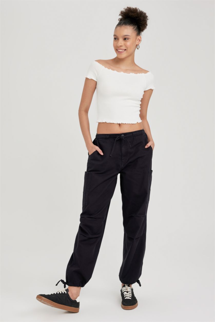 حريمي أسود بنطلون جبردين قطن