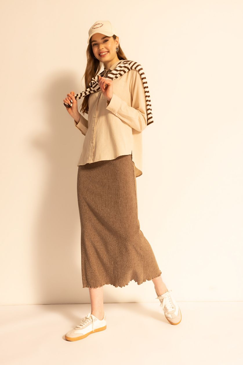 WOMAN Stone Midi Pencil Skirt