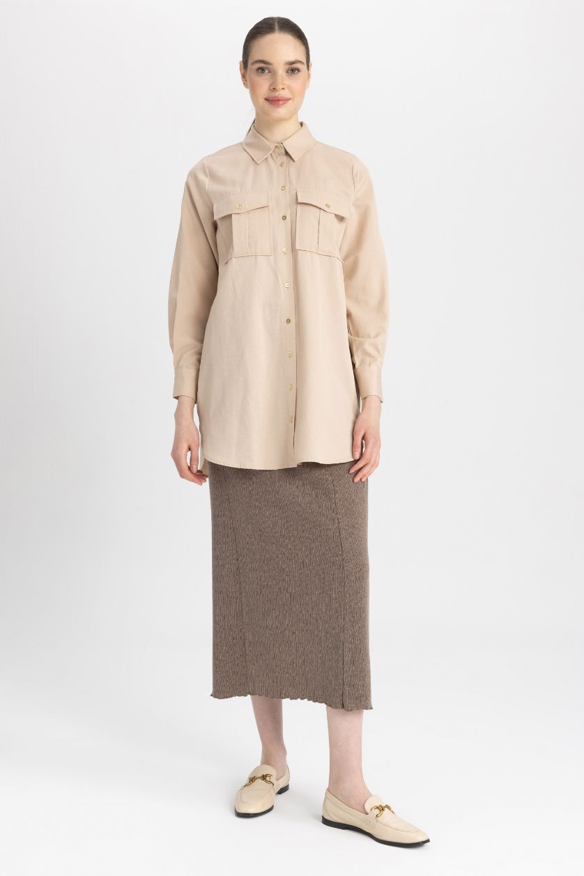 WOMAN Stone Midi Pencil Skirt