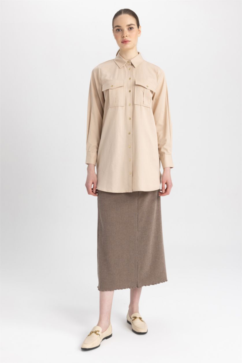 WOMAN Stone Midi Pencil Skirt