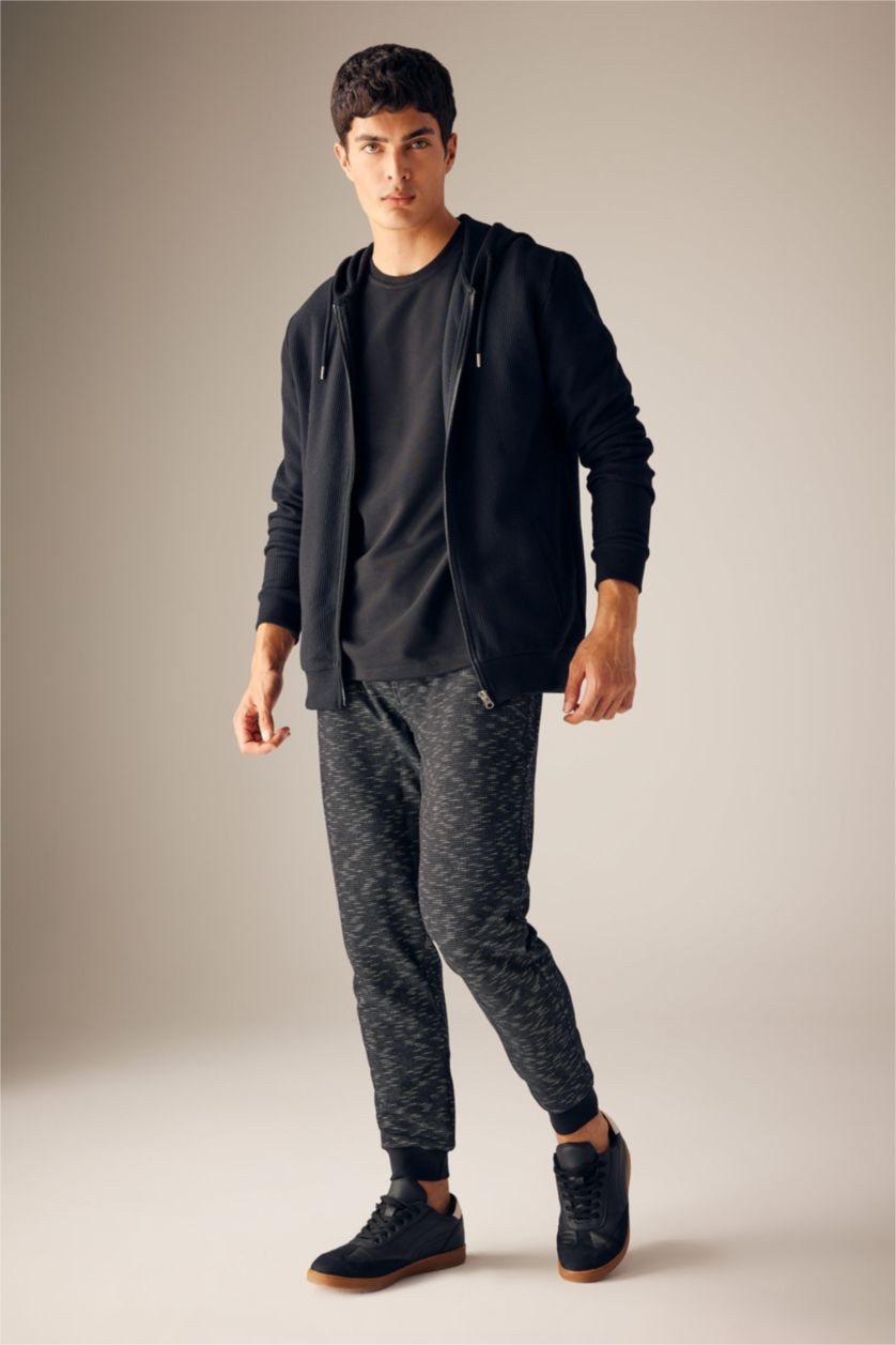 MAN Black Slim Fit Rib Hem Trousers