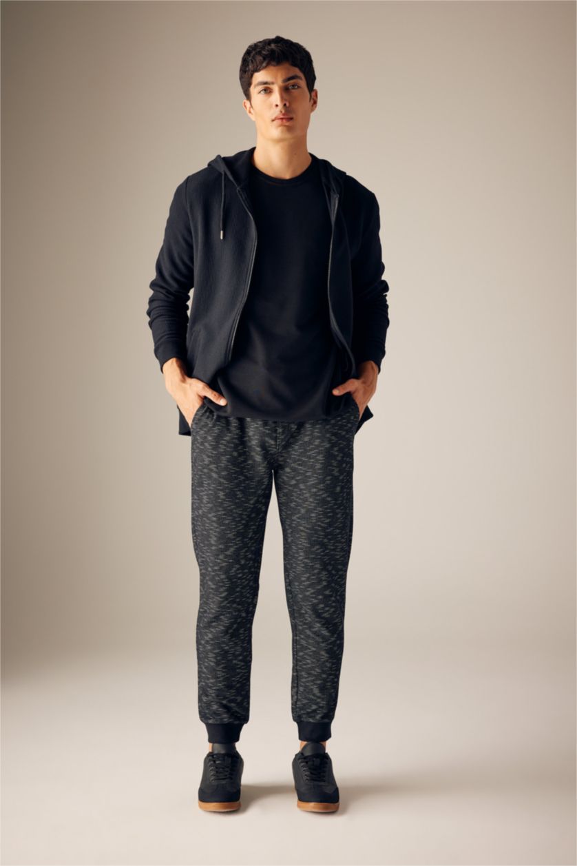 MAN Black Slim Fit Rib Hem Trousers