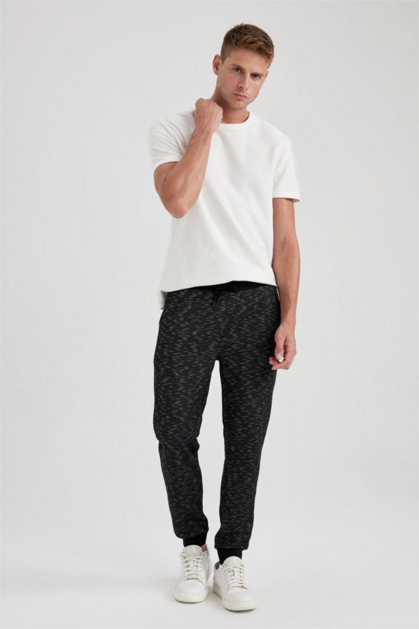 MAN Black Slim Fit Rib Hem Trousers
