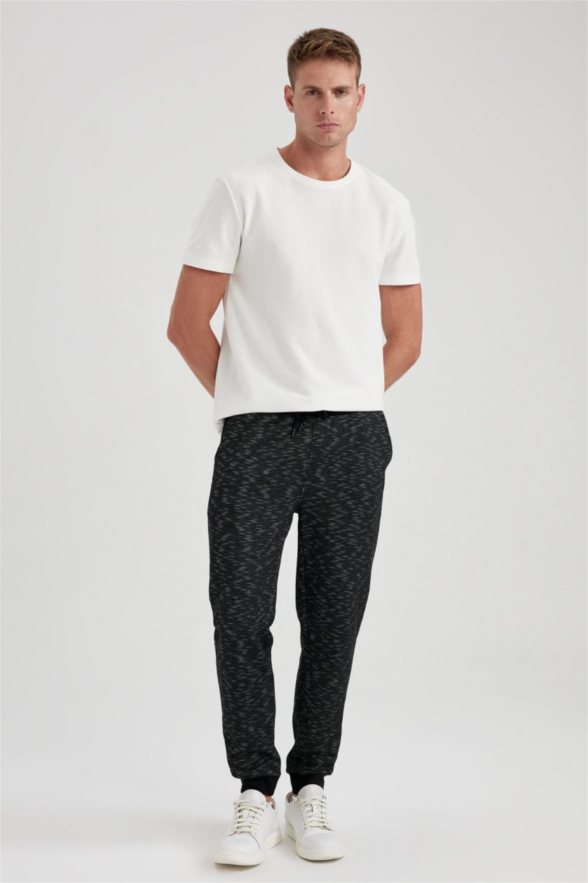 MAN Black Slim Fit Rib Hem Trousers