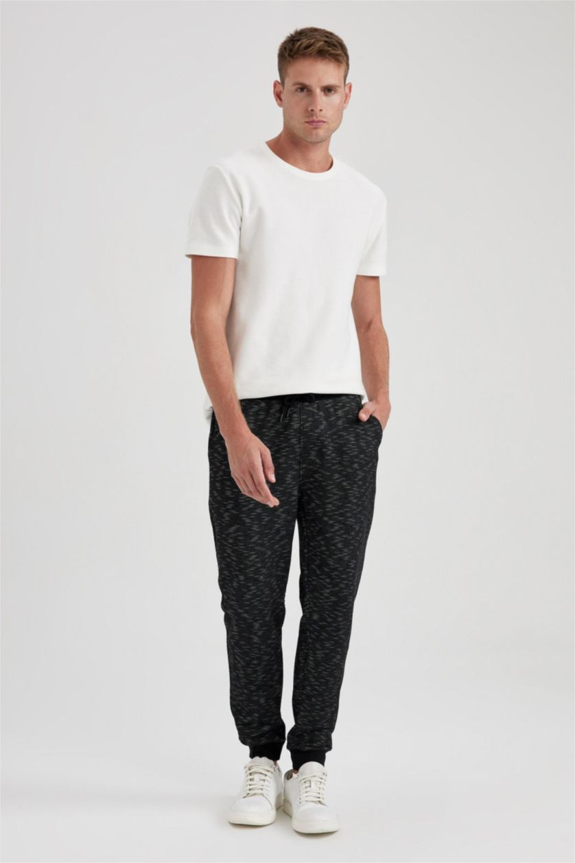 MAN Black Slim Fit Rib Hem Trousers