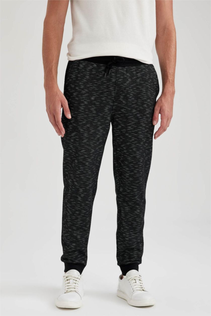 MAN Black Slim Fit Rib Hem Trousers