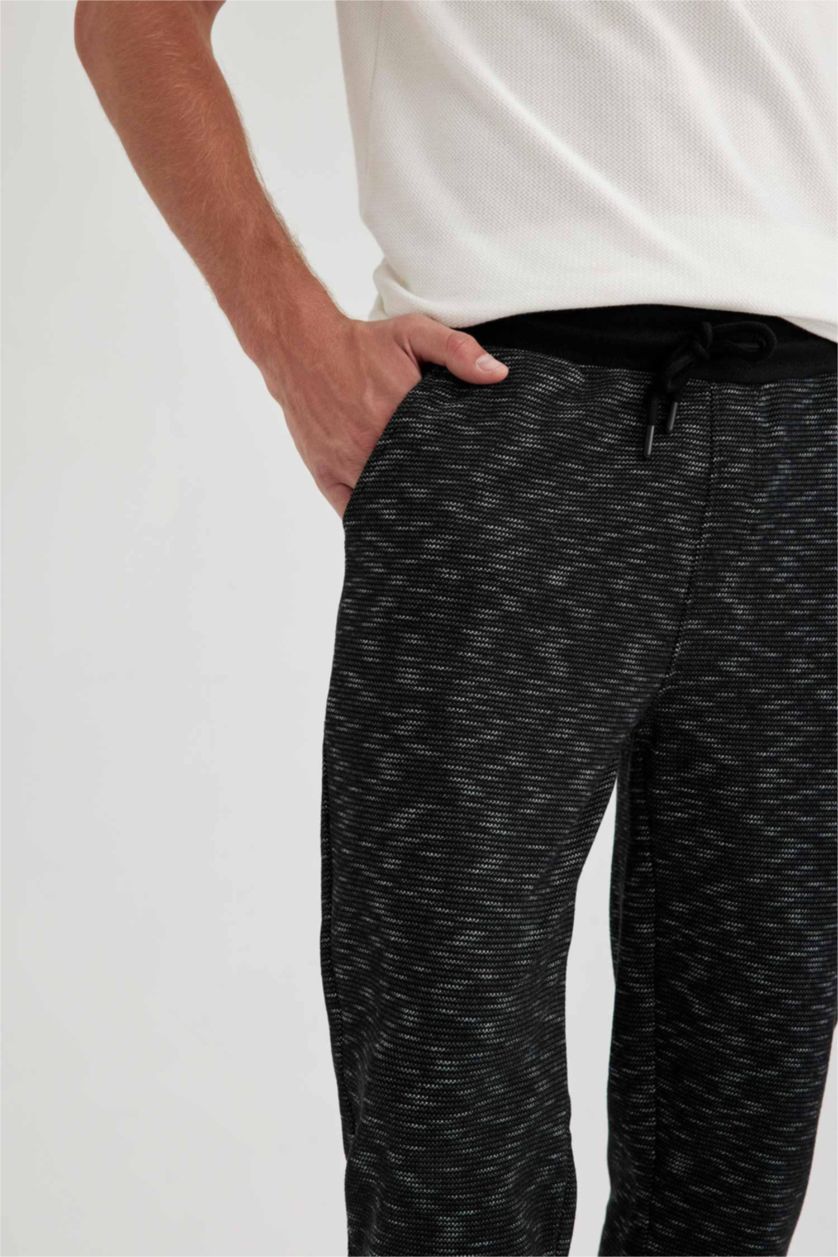 MAN Black Slim Fit Rib Hem Trousers