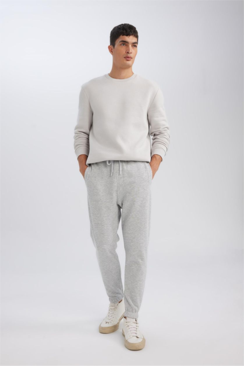 Мужчины Серый меланж Штаны стандартного кроя с карманами