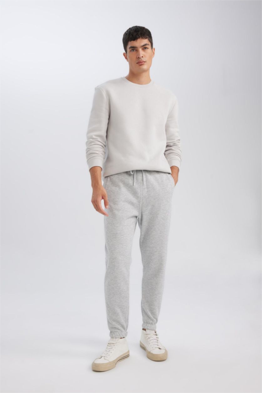 Мужчины Серый меланж Штаны стандартного кроя с карманами
