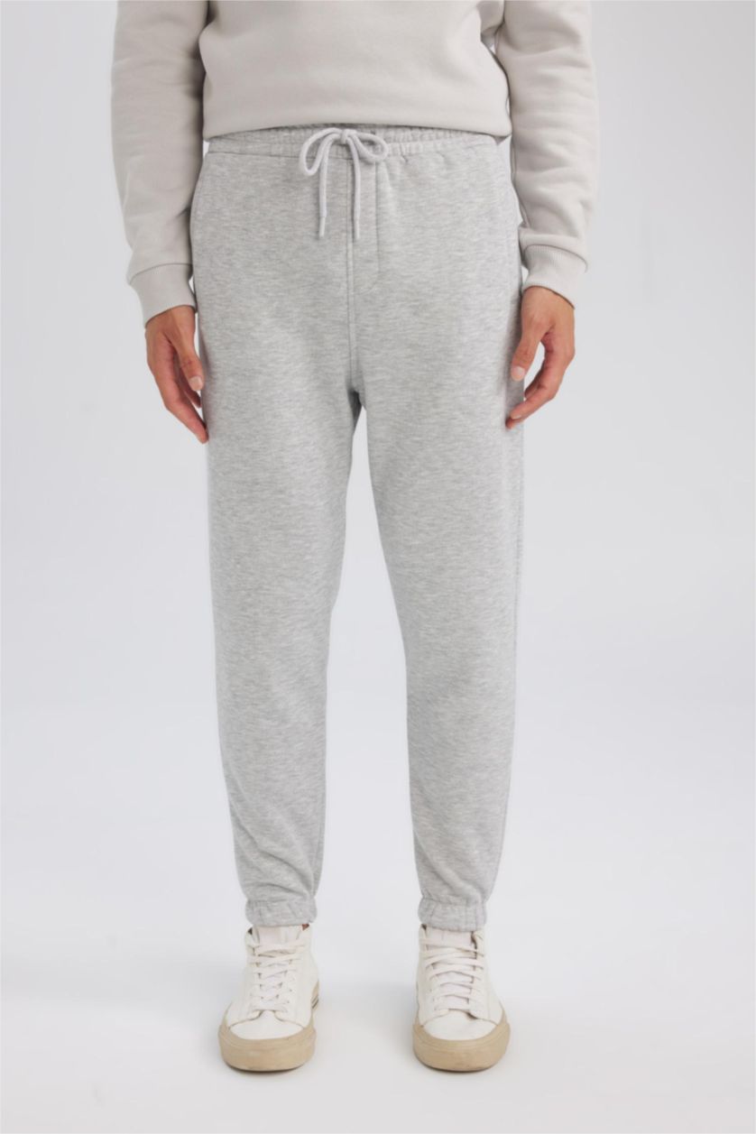 Мужчины Серый меланж Штаны стандартного кроя с карманами