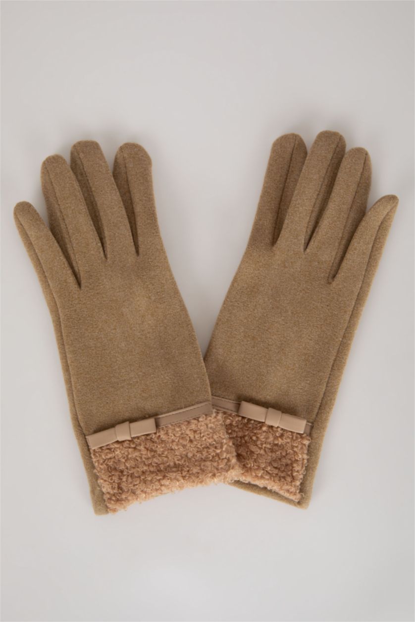 WOMAN Beige Woman Gloves