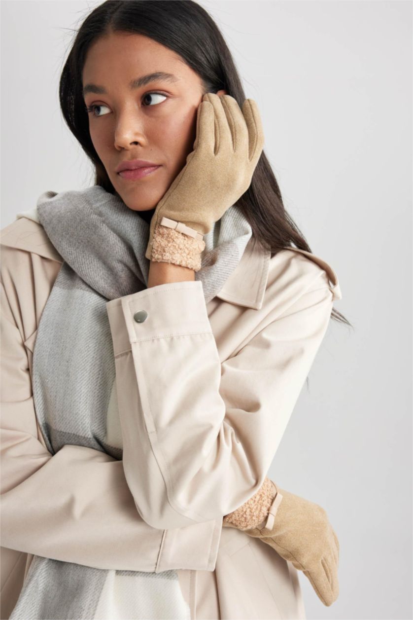 WOMAN Beige Woman Gloves