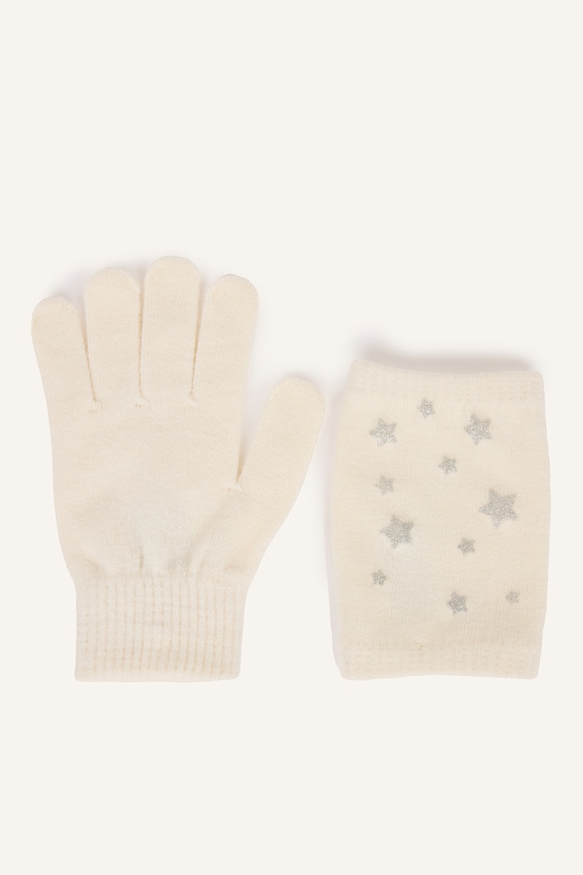 Women White Woman Knitwear 2 piece Gloves