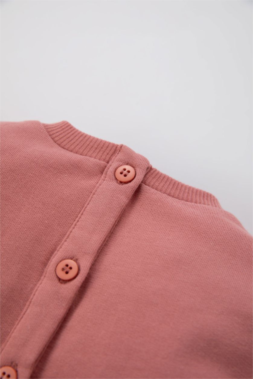 BABY GIRL Rose Regular Fit Flower Long Sleeve Knitted Dress