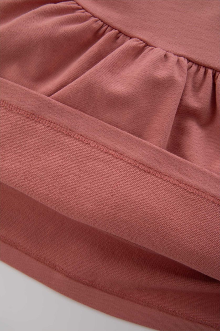 BABY GIRL Rose Regular Fit Flower Long Sleeve Knitted Dress