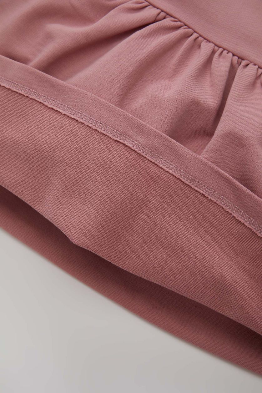 طفلة صغيرة وردي فستان بيبي بناتي فلورال قصة عادية كم طويل برقبة مستديرة