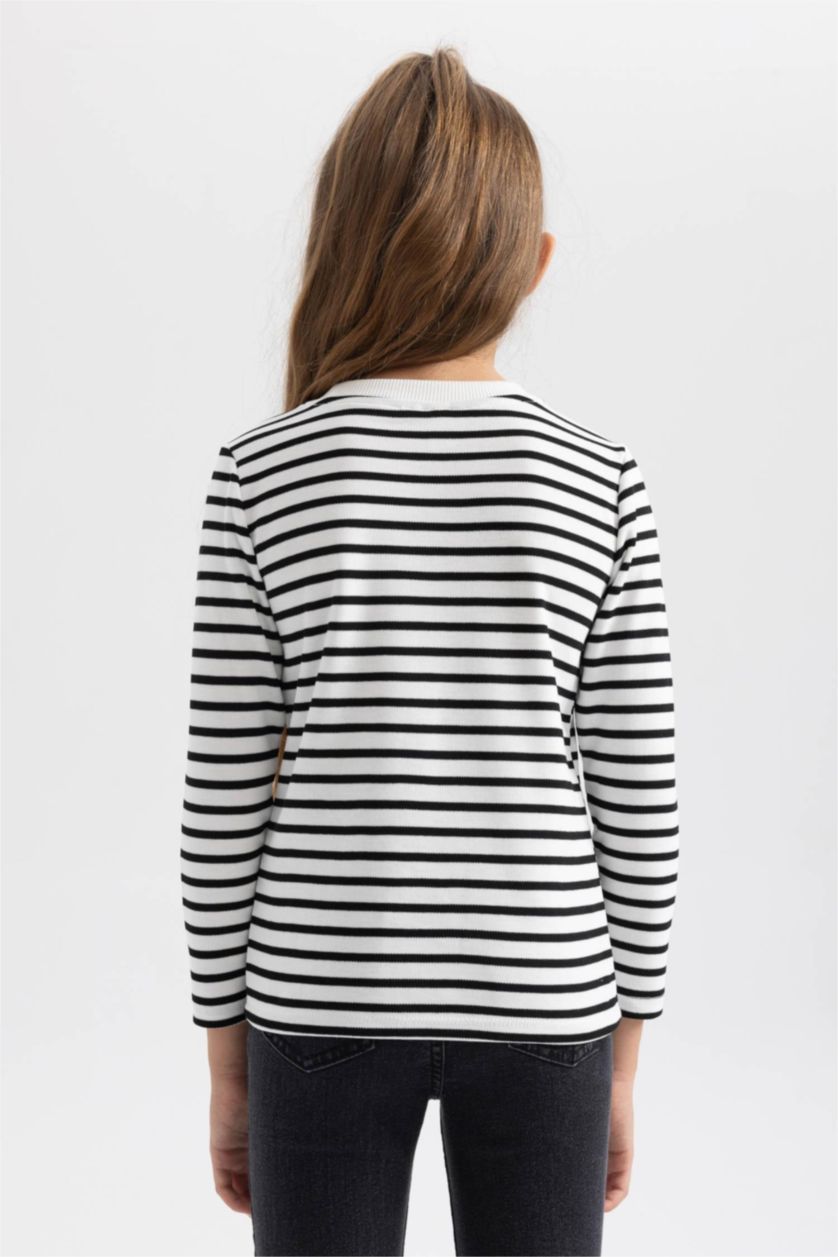 Девочки и подростки Черный Футболка с длинным рукавом для девочек