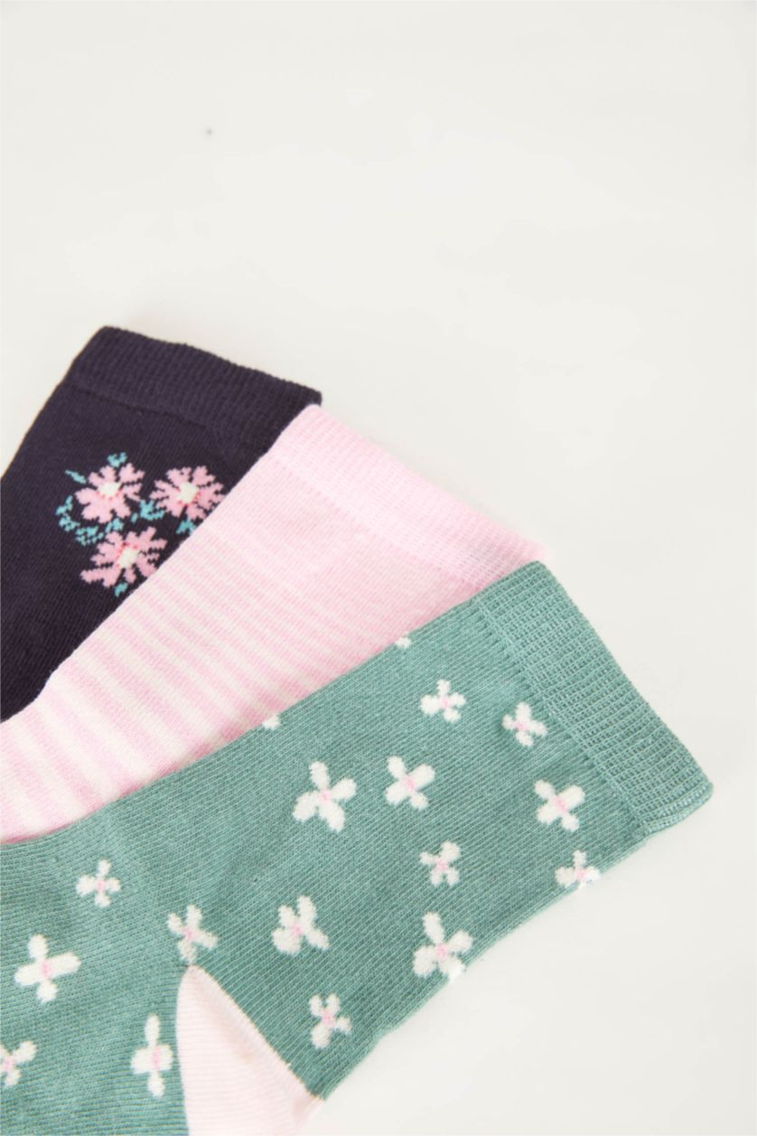 Kız Çocuk - Genç Kız Karma 3'lü Pamuklu Uzun Çorap Kız Çocuk