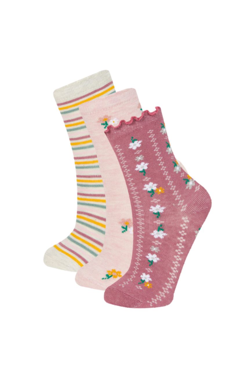 Kız Çocuk - Genç Kız Karma Kız Çocuk 3'lü Pamuklu Uzun Çorap