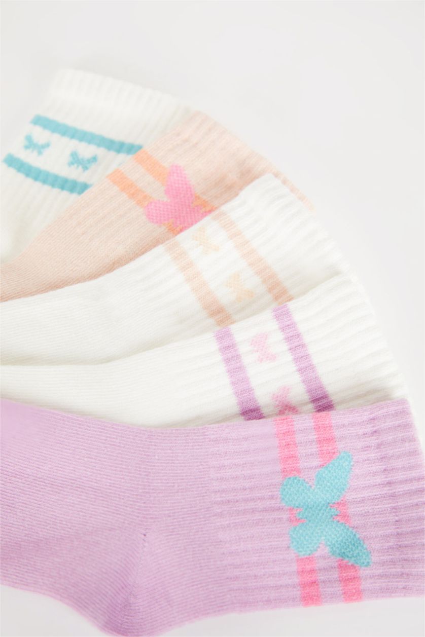 Kız Çocuk - Genç Kız Karma 5'li Pamuklu Soket Çorap Kız Çocuk