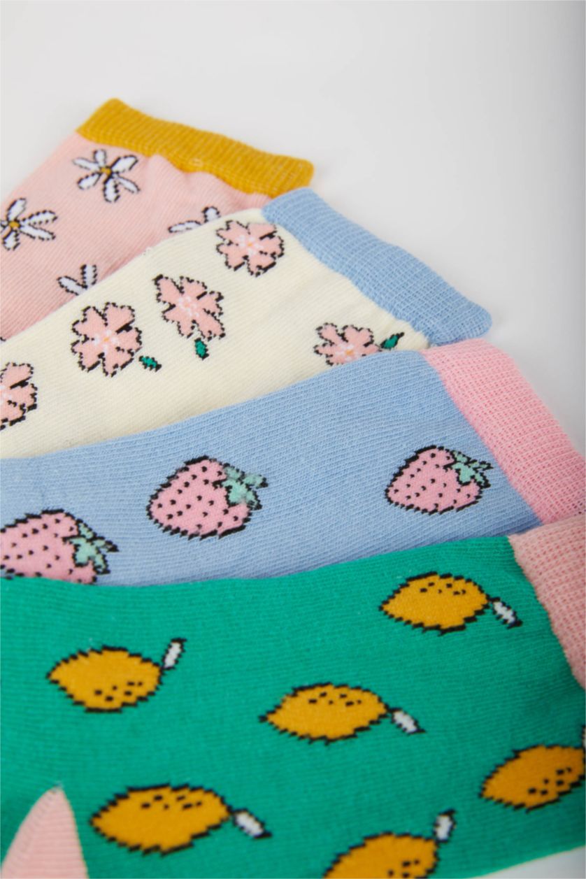 بنات Karma جوارب طويلة قطن بناتي - 4 قطع