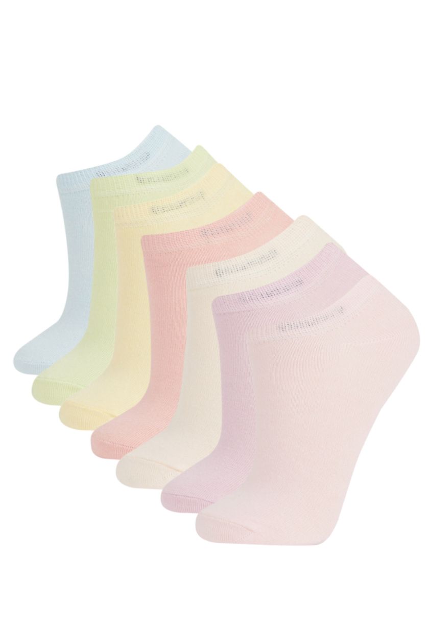 Kız Çocuk - Genç Kız Karma 7'li Pamuklu Patik Çorap Kız Çocuk