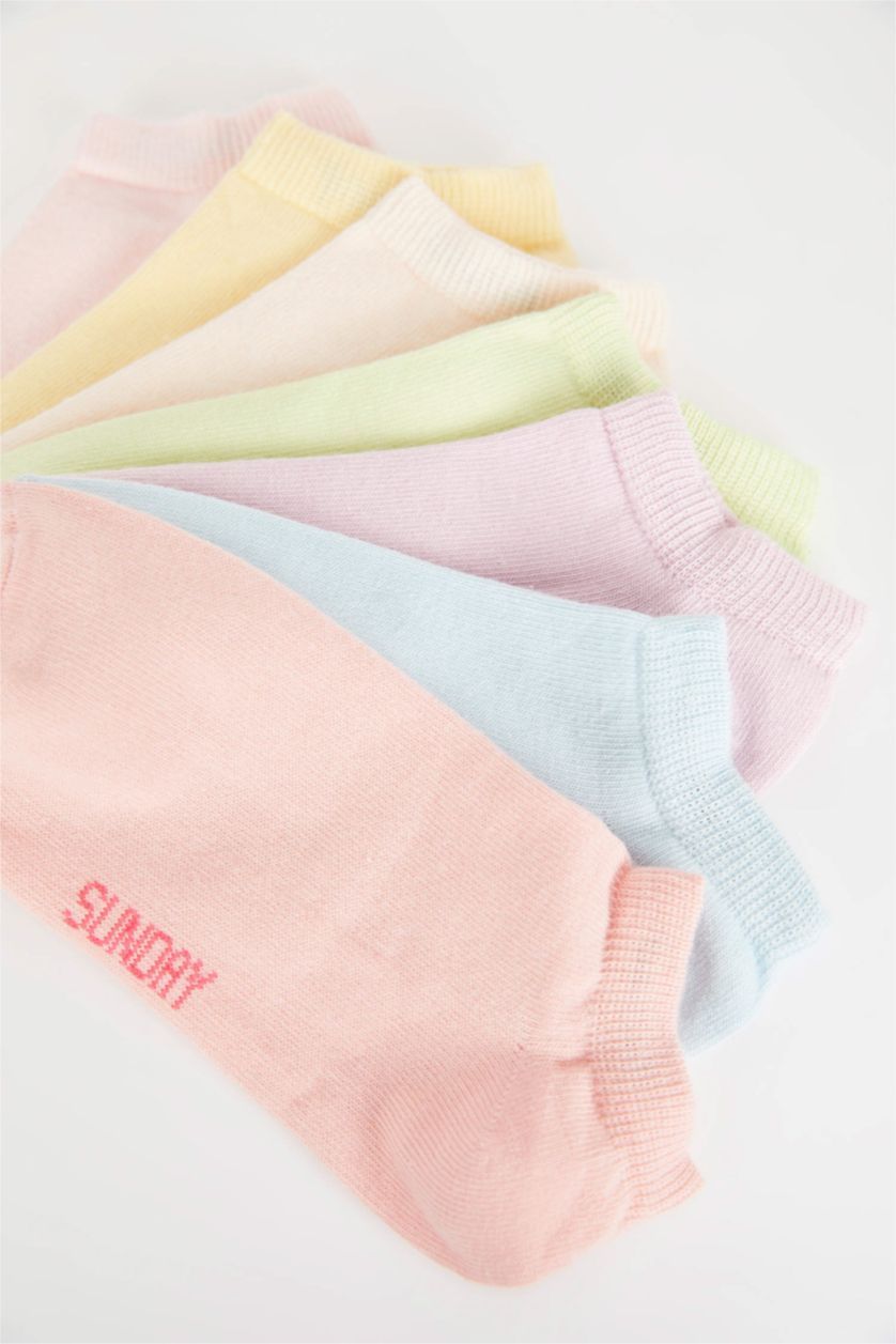 Kız Çocuk - Genç Kız Karma 7'li Pamuklu Patik Çorap Kız Çocuk