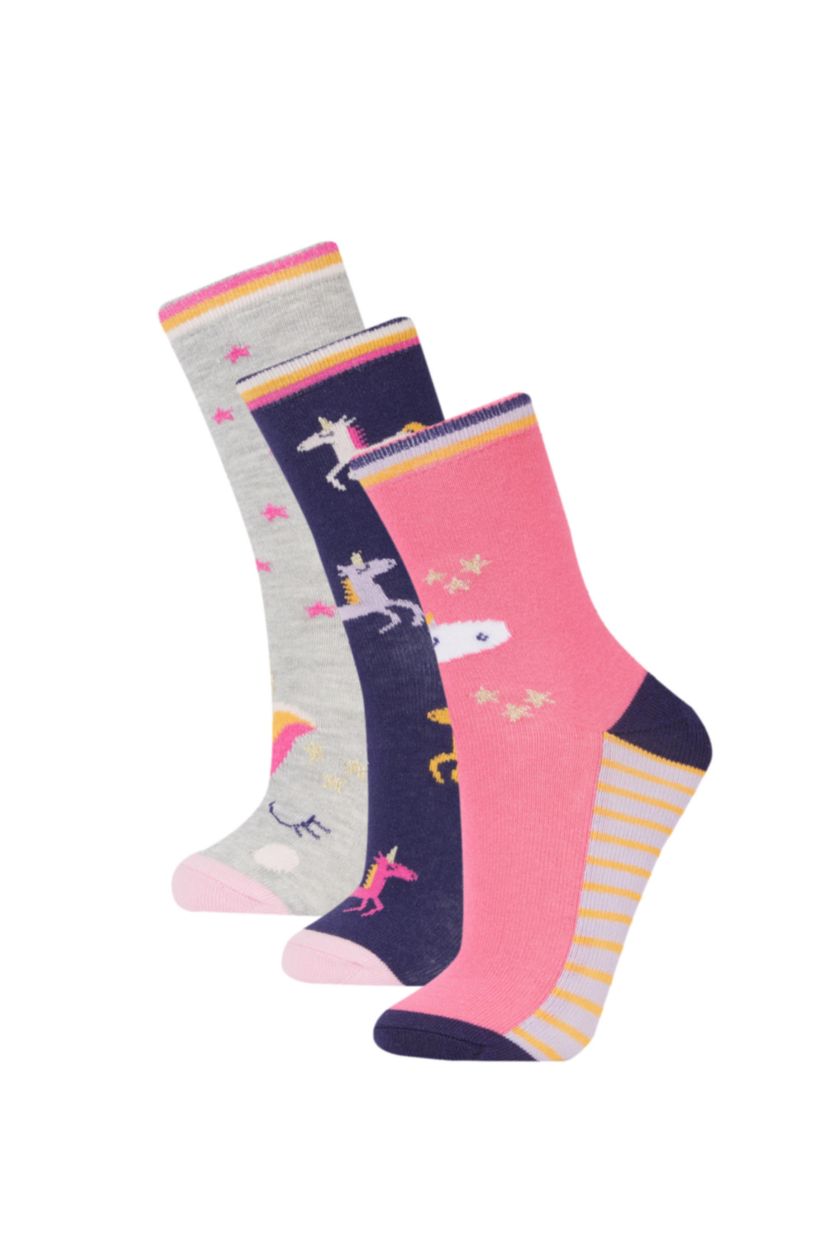 GIRLS & TEENS MIXED Girl 3 Piece Cotton Long Socks