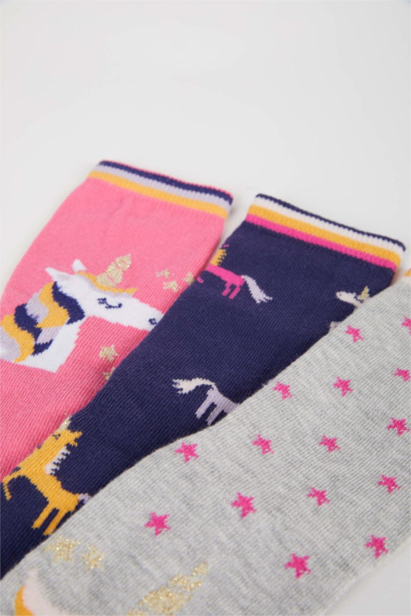 GIRLS & TEENS MIXED Girl 3 Piece Cotton Long Socks