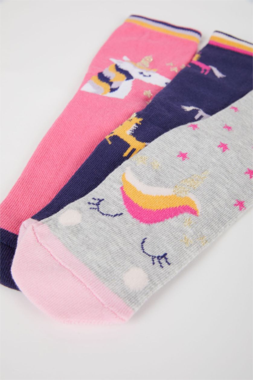 GIRLS & TEENS MIXED Girl 3 Piece Cotton Long Socks