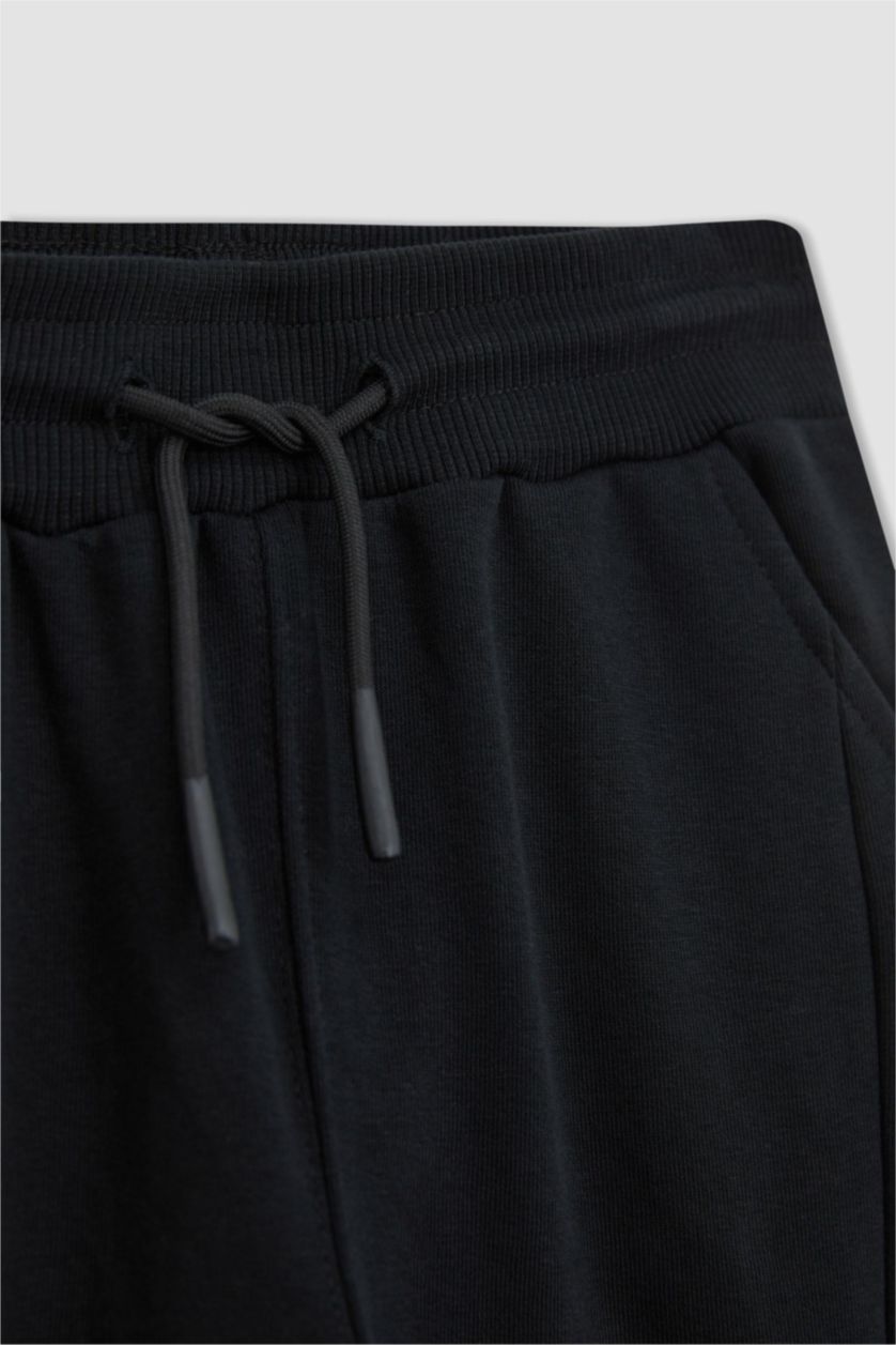 GARÇONS Noir Pantalon Ourlet côtelé