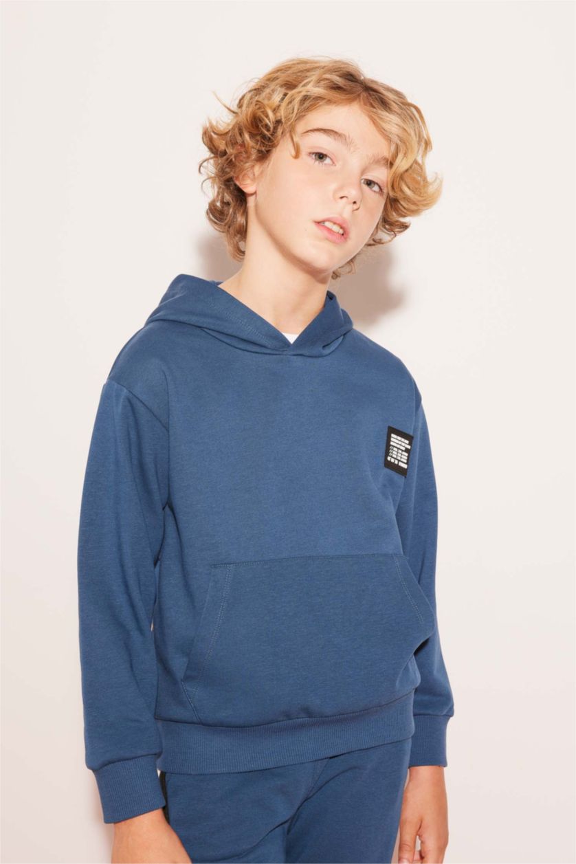 BOYS & TEENS Indigo Boy Oversize Hooded Sweatshirt