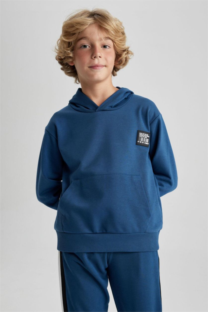 BOYS & TEENS Indigo Boy Oversize Hooded Sweatshirt