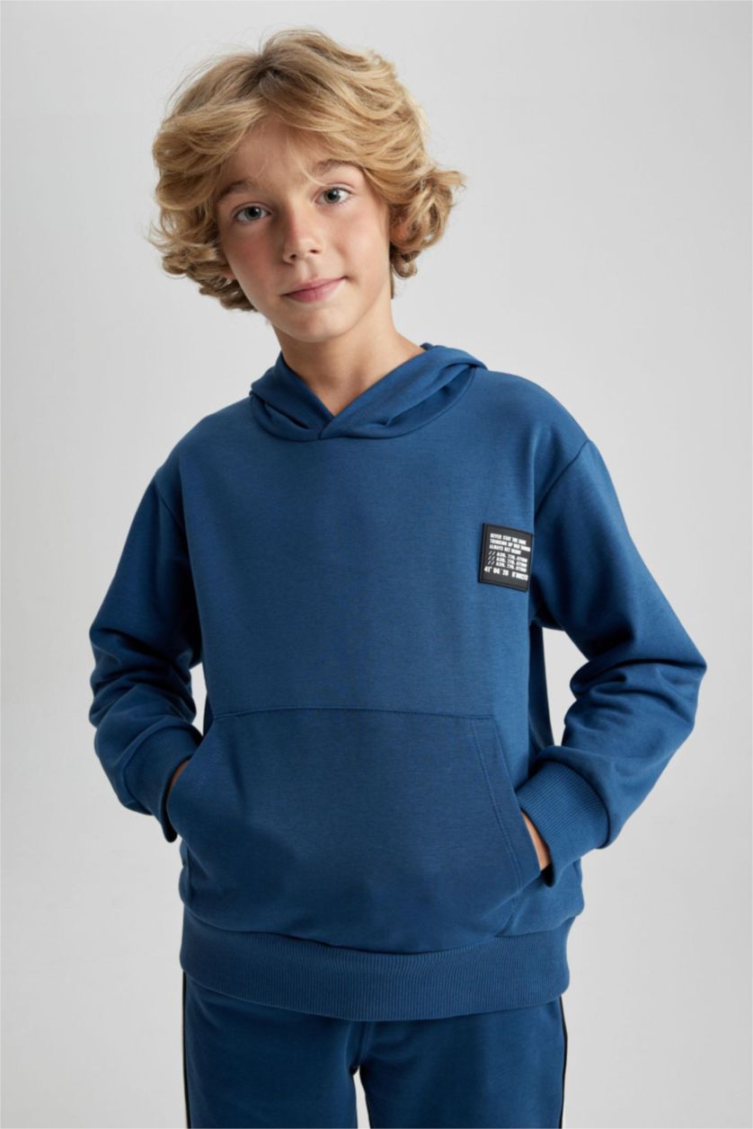 BOYS & TEENS Indigo Boy Oversize Hooded Sweatshirt