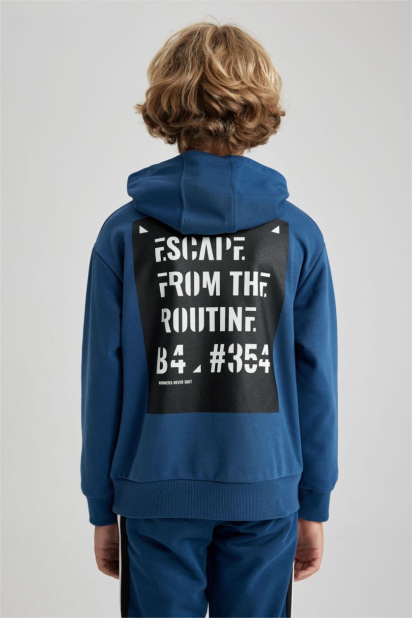 BOYS & TEENS Indigo Boy Oversize Hooded Sweatshirt