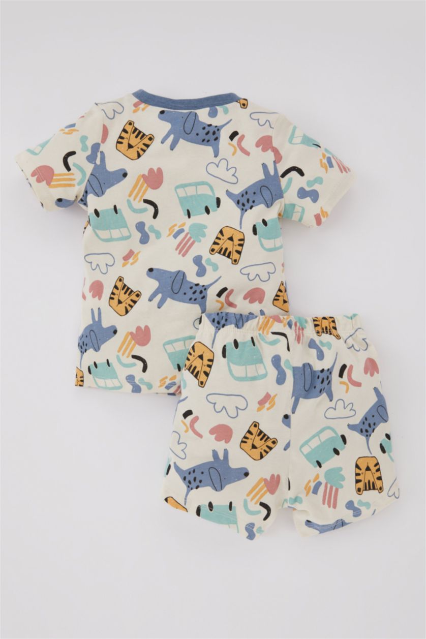 Baby Boy Light Stone 2 piece Regular Fit Knitted Pyjamas