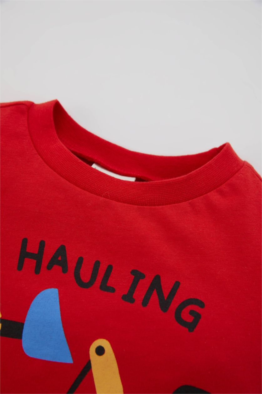 BABY BOY Red 2 piece Regular Fit Knitted Pyjamas