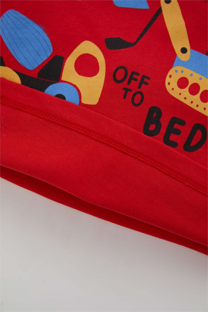 BABY BOY Red 2 piece Regular Fit Knitted Pyjamas