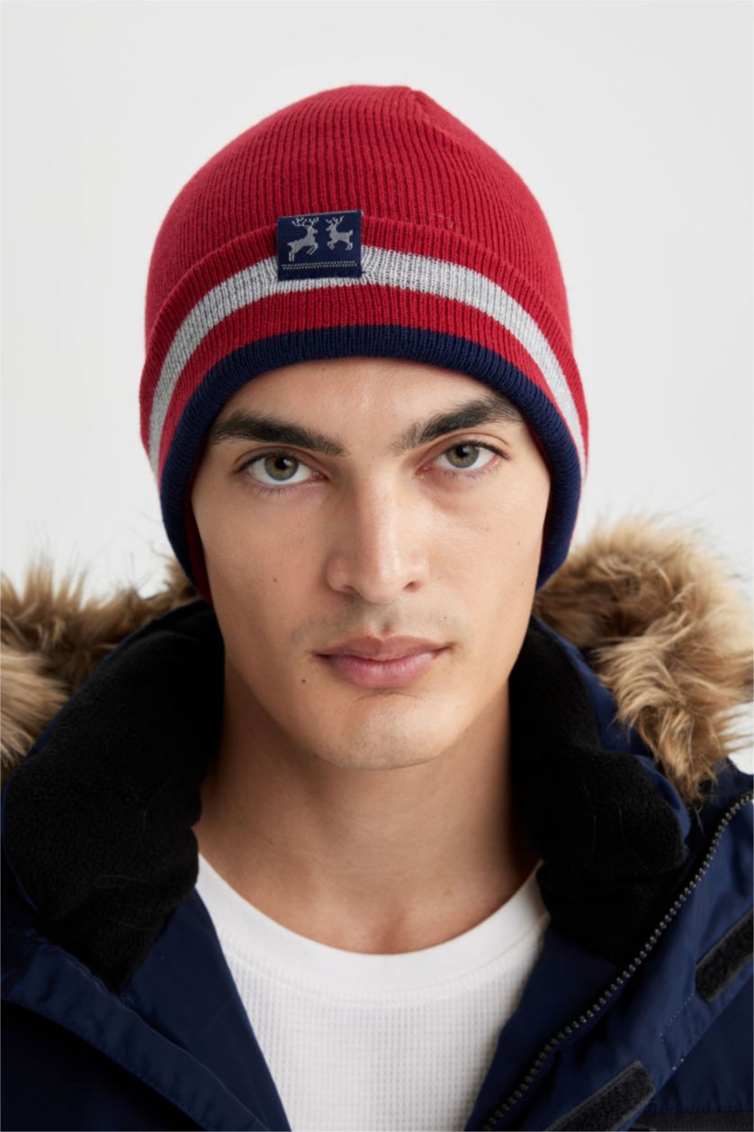 Men Red Man Knitwear Beret