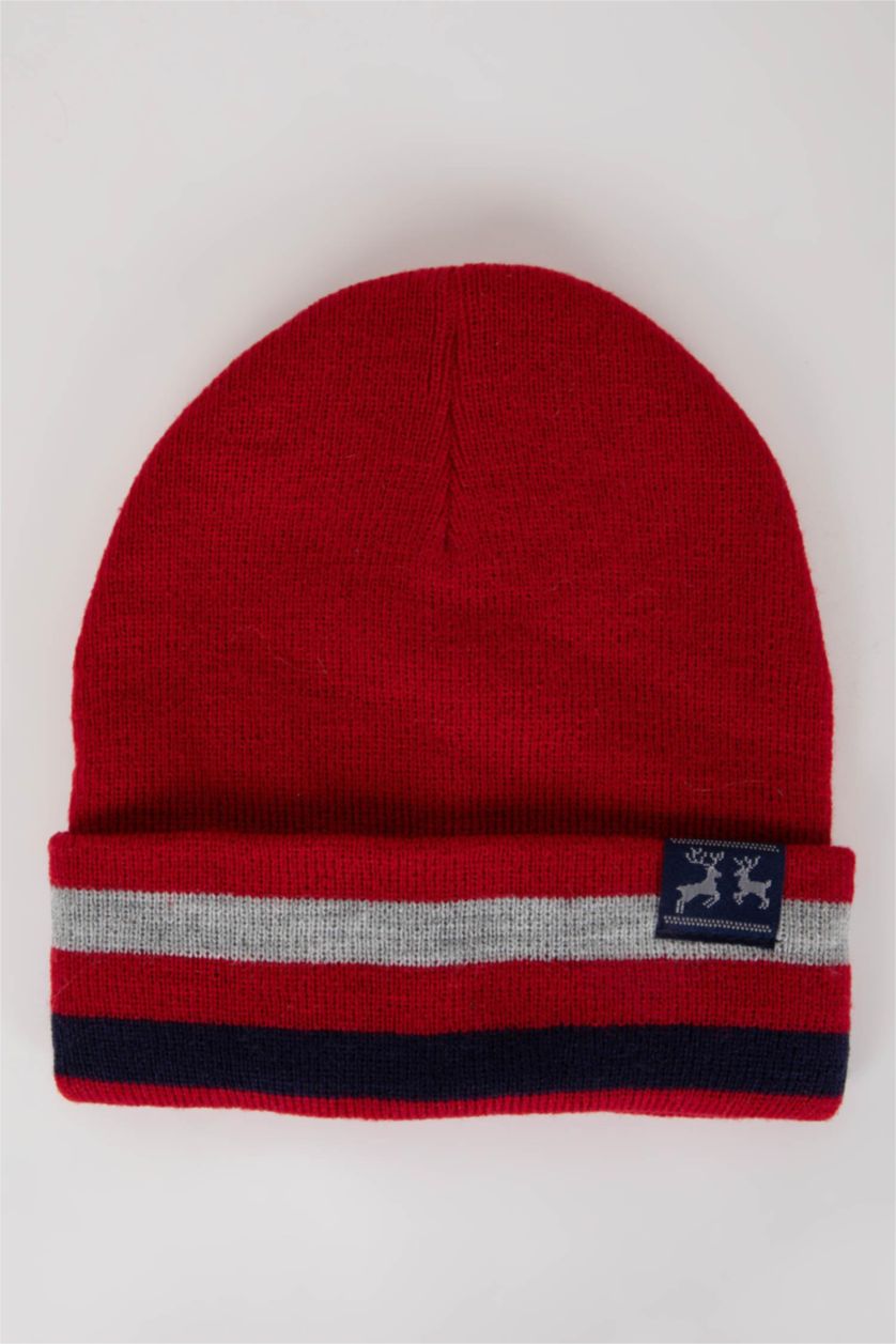 Men Red Man Knitwear Beret
