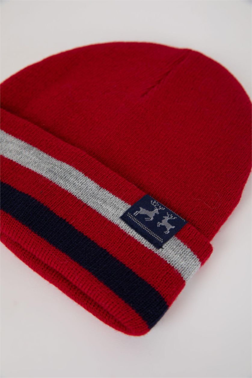 Men Red Man Knitwear Beret