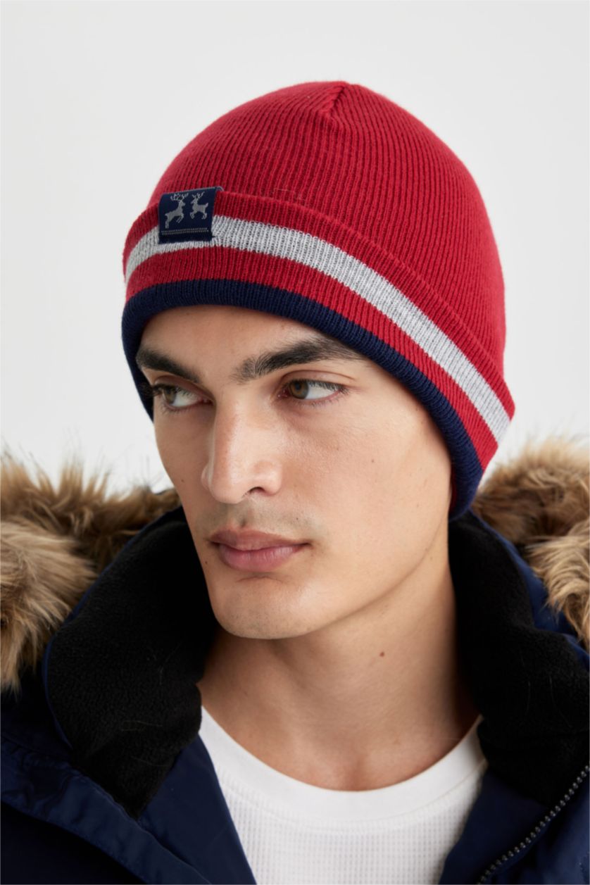 Men Red Man Knitwear Beret