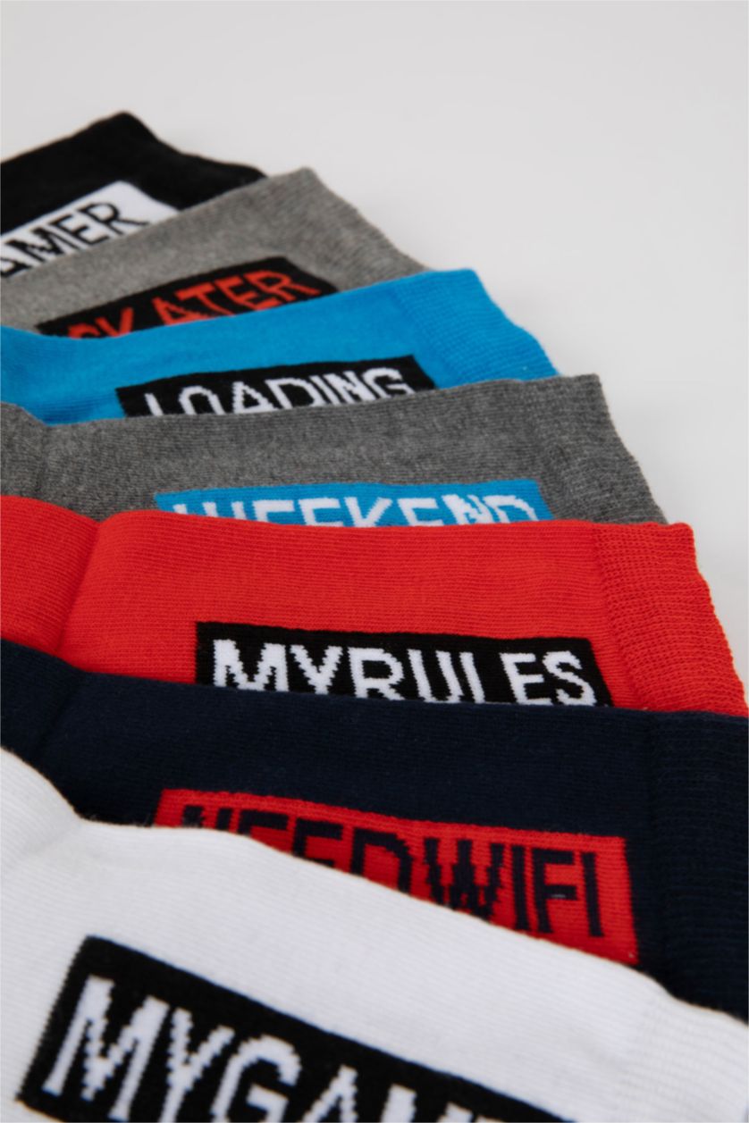 أولادي MIXED شرابات طويل اولادي قطن - 7 قطع