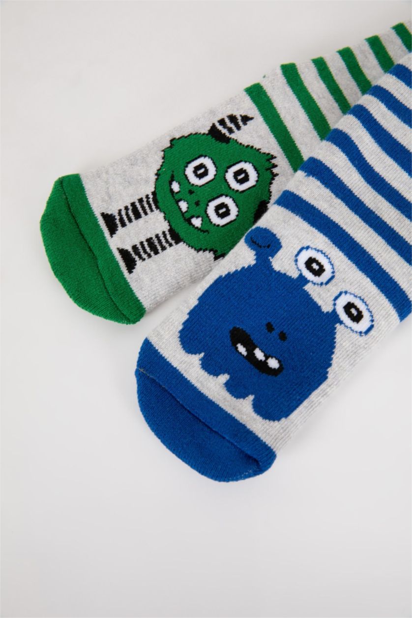 أولاد رمادي جوارب شتوي قطن من قطعتين