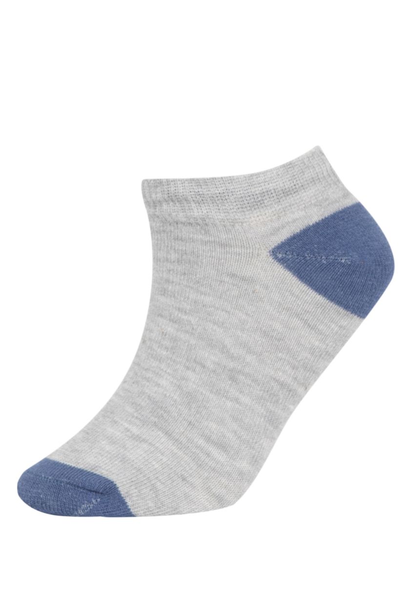 Erkek Çocuk - Genç Erkek Gri Erkek Çocuk 5'li Pamuklu Patik Çorap