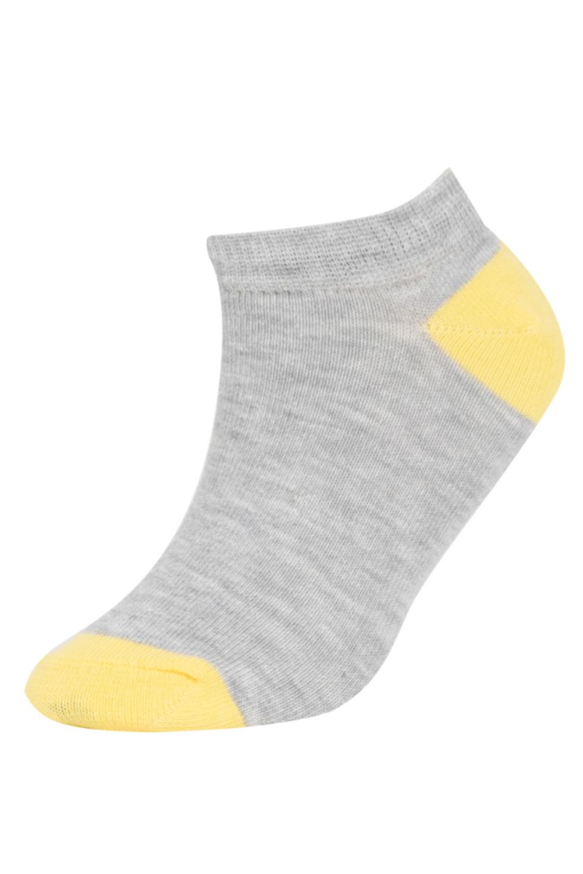 Erkek Çocuk - Genç Erkek Gri Erkek Çocuk 5'li Pamuklu Patik Çorap
