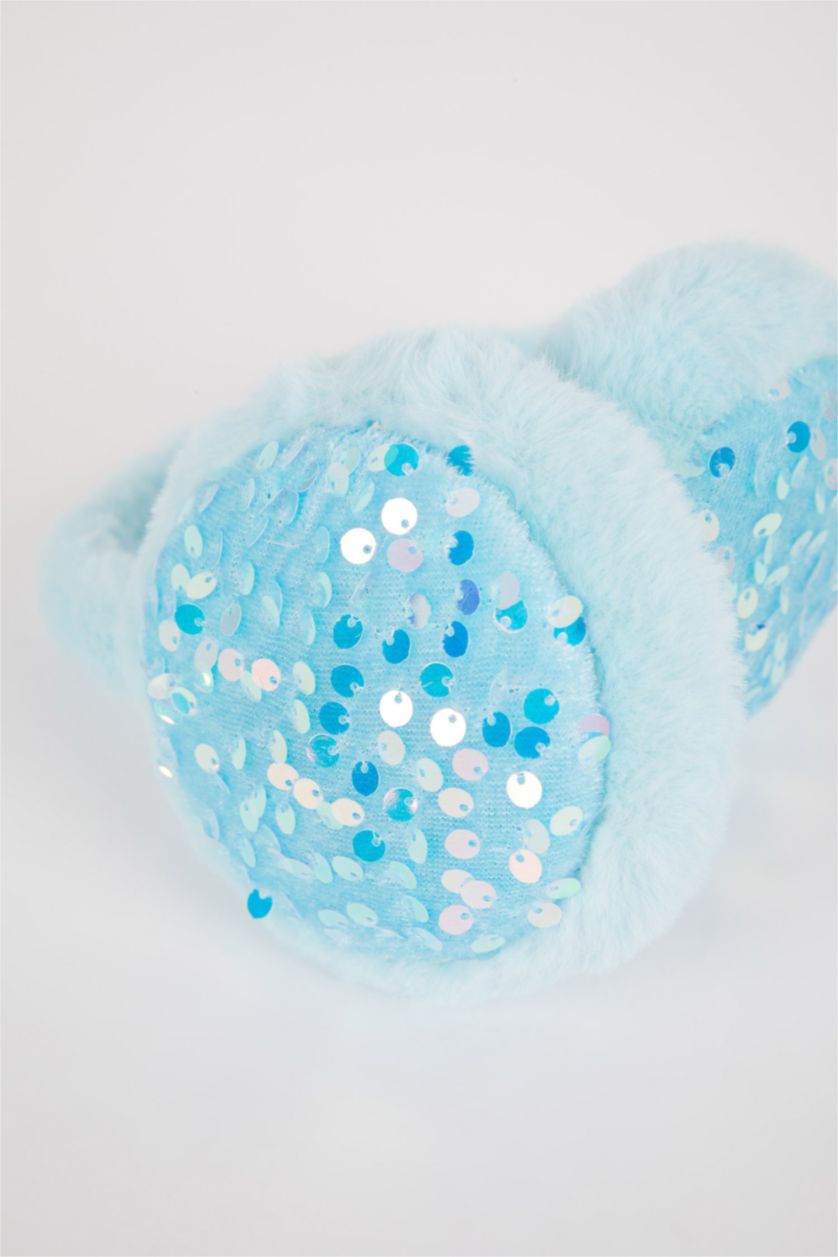 بنات أزرق فاتح غطاء أذن صوف للبنات