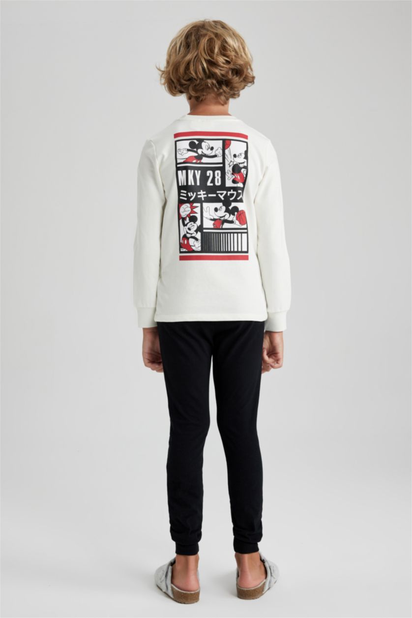 GARÇONS Écru Pyjamas Coupe Régulière Imprimé Mickey & Minnie - 2 Pièces